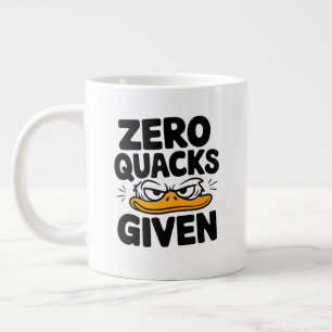 Caneca De Café Grande Pato Grumpy "Zero Quacks Dado" Sarcástico Engraçad
