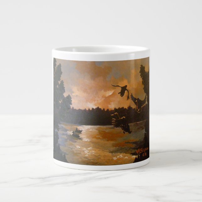 Caneca De Café Grande Patos Se Fixando Em Mug (Frente)