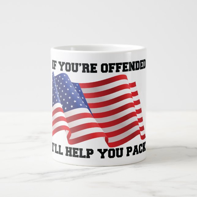 Caneca De Café Grande Patriota Americano (Frente)