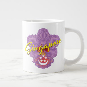 Caneca De Café Grande Patriota de Cingapura (Orquídea)