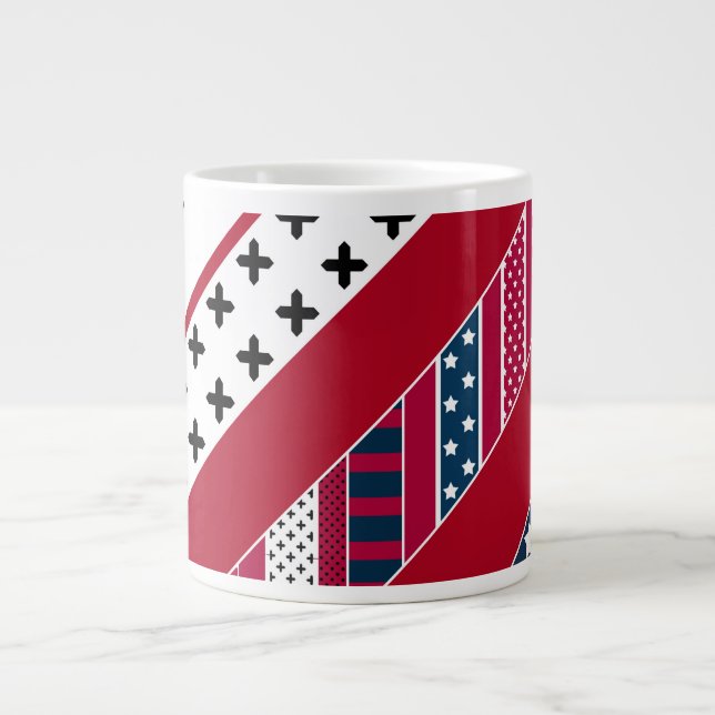 Caneca De Café Grande Patriótica, retalhos (Frente)