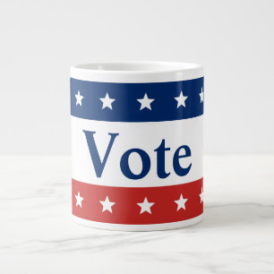 Caneca De Café Grande Patriótico com Estrelas no Voto Branco Vermelho e