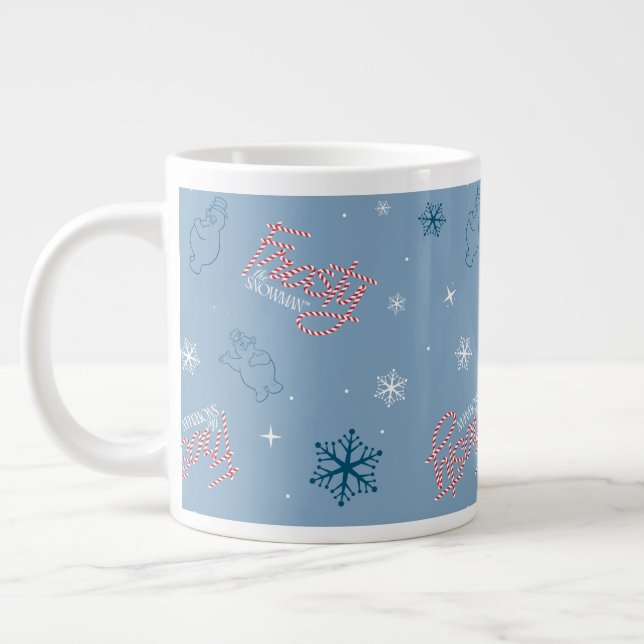Caneca De Café Grande Patterno de Neve Azul Snowman (Esquerda)