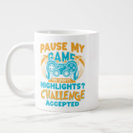 Caneca De Café Grande Pausar Meu Desafio de Jogo Esportes Jogos