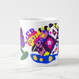 Caneca De Café Grande Pavão divertido legal 