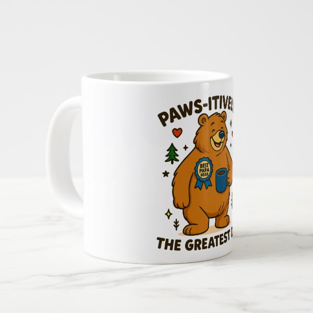 Caneca De Café Grande Paws - o maior urso do Pai (Frente Esquerda)