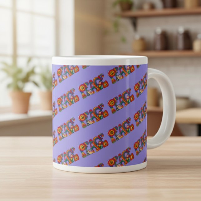 Caneca De Café Grande Peace Giant Coffee Mug (Criador carregado)
