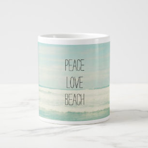 Caneca De Café Grande Peace Love Beach