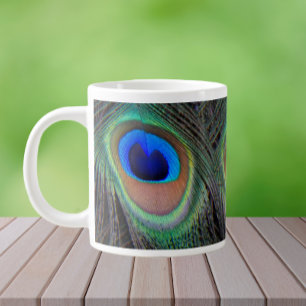 Caneca De Café Grande Peacock Feather Eyespot Patterna Foto Gigante Caf