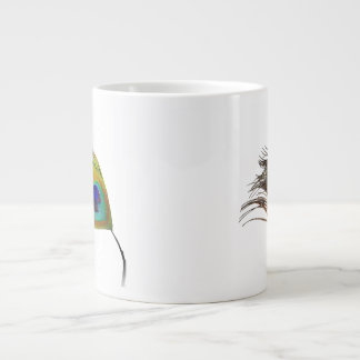 Caneca De Café Grande Peacock Feather Pattern