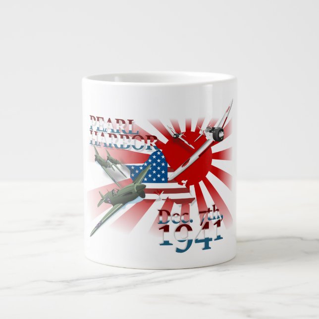 Caneca De Café Grande Pearl Harbor 7 de dezembro de 1941 (Frente)