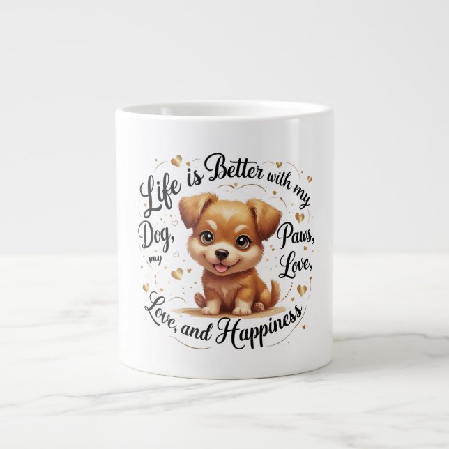 Caneca De Café Grande Peças Sobredimensionadas, Mug De Amor Superfluente (Frente)