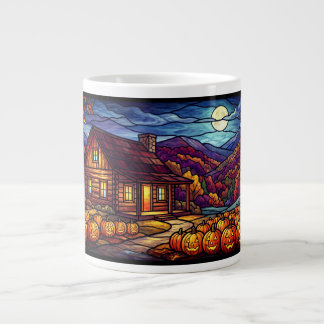 Caneca De Café Grande Pedaço de Abóbora ao Luar e Cabana
