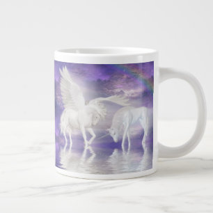 Caneca De Café Grande Pegasus e unicórnio