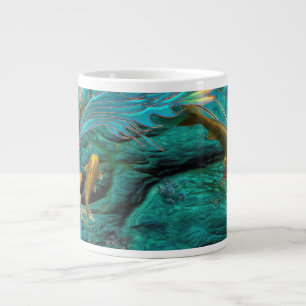 Caneca De Café Grande Peixe Koi NADANDO EM PAZ