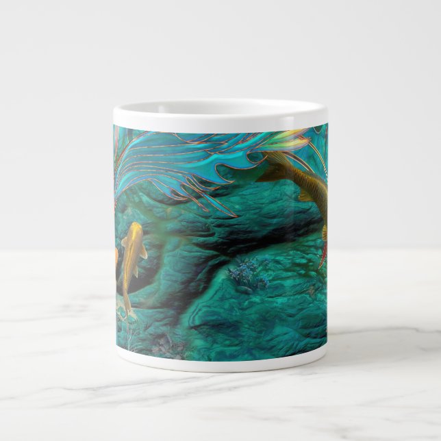 Caneca De Café Grande Peixe Koi NADANDO EM PAZ (Frente)
