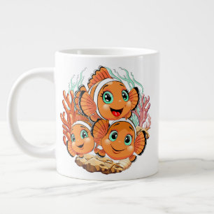 Caneca De Café Grande Peixe palhaço Desenho animado Fofo Família Subaquá