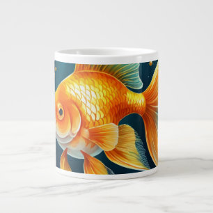 Caneca De Café Grande Peixes Dourados submarinos
