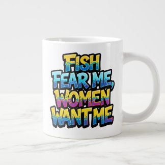 Caneca De Café Grande Peixes Me Temem Mulheres Me Querem Presente Divert