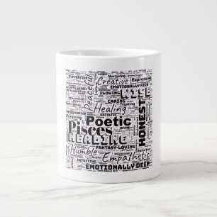 Caneca De Café Grande Peixes Zodiac Word Cloud Inspiration