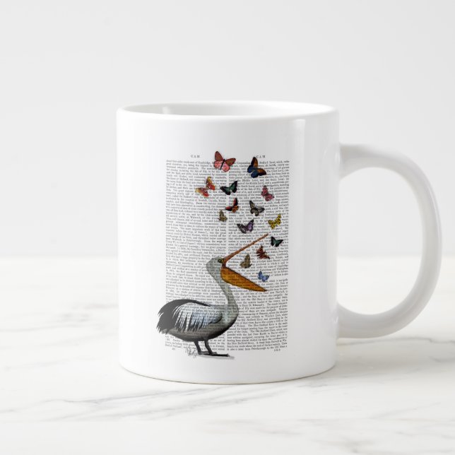 Caneca De Café Grande Pelican & Butterflies (Direita)