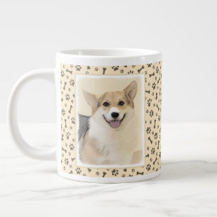 Caneca De Café Grande Pembroke Welsh Corgi - Pintura Original para Cacho