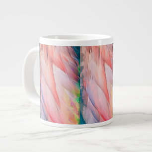 Caneca De Café Grande Penas de Flamingo Coloridas