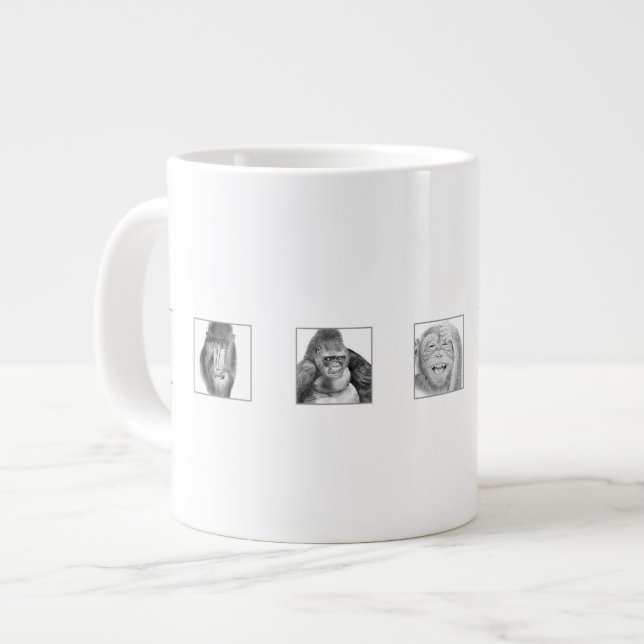Caneca De Café Grande Pencil Animal Collection Mug - Monkeys (Frente Esquerda)