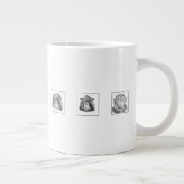 Caneca De Café Grande Pencil Animal Collection Mug - Monkeys