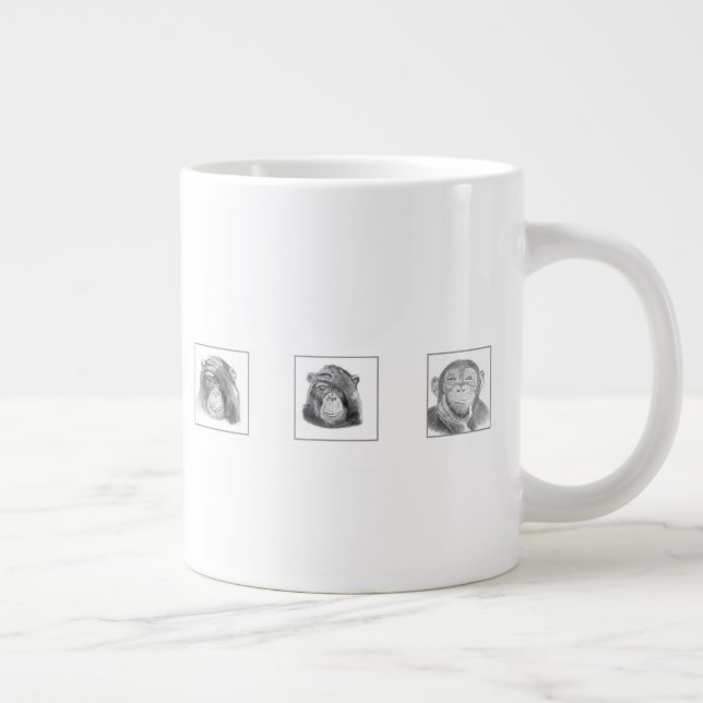 Caneca De Café Grande Pencil Animal Collection Mug - Monkeys (Direita)