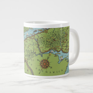 Caneca De Café Grande Península do Gaspe, mapa do Canadá
