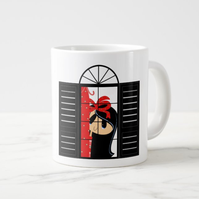 Caneca De Café Grande Pensando em você - Jumbo Mug (Frente Esquerda)