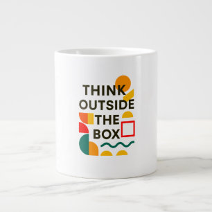 Caneca De Café Grande Pense fora da caixa - Abstrato motivacional