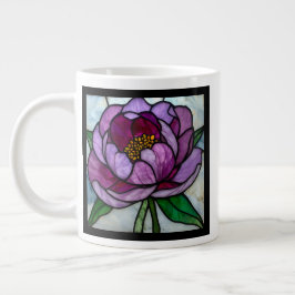 Caneca De Café Grande Peônia Roxa Manchada 