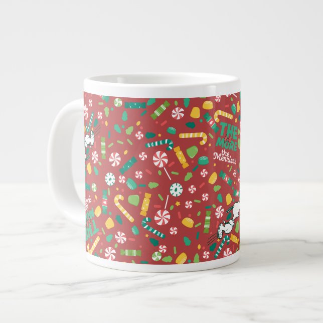 Caneca De Café Grande Peppermint Dreams Snoopy Candy Patterno (Frente Esquerda)