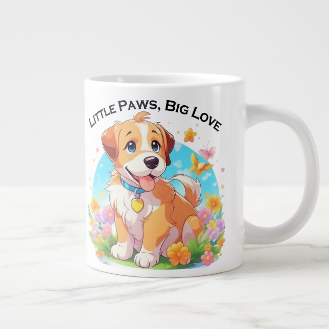 Caneca De Café Grande Pequenas Patas Bonitas Grande Amor (Direita)