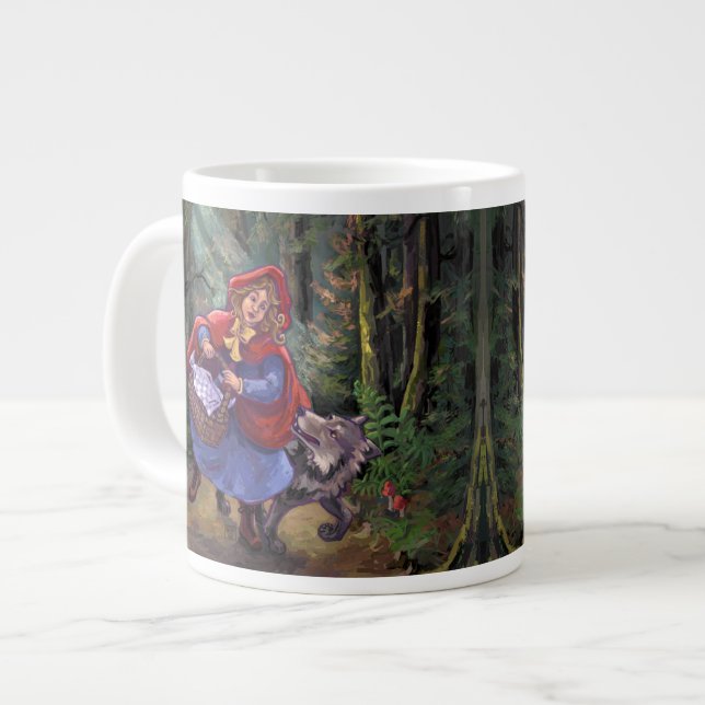 Caneca De Café Grande Pequeno Chapéu Vermelho (Frente Esquerda)