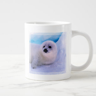 Caneca De Café Grande Pequeno Selo de Harp Coberto em Flocos de Neve