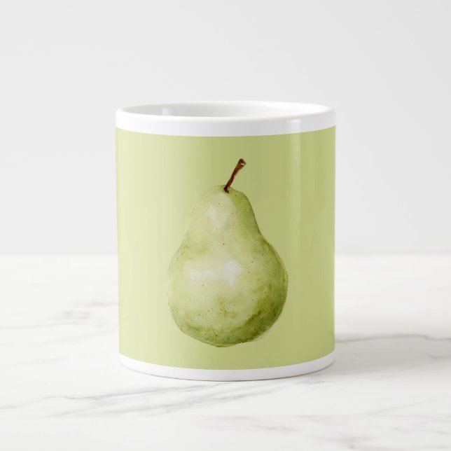 Caneca De Café Grande Pera Fruta Verde (Frente)