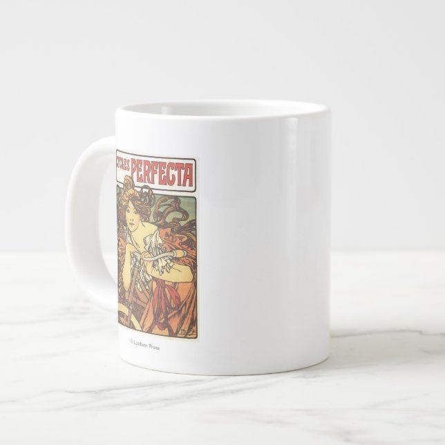 Caneca De Café Grande Perfecta Bicicletas com Publicidade de Mulher Post (Frente Esquerda)