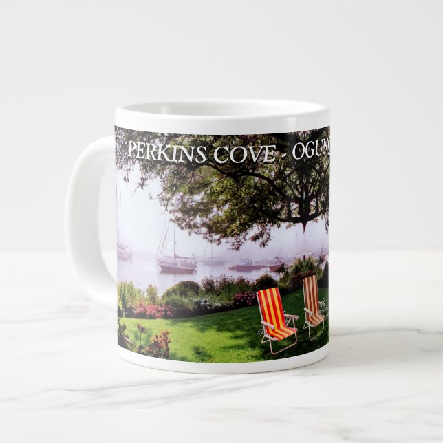 Caneca De Café Grande Perkins Cove - Ogunpensar, Maine Jumbo Mug (Frente Esquerda)