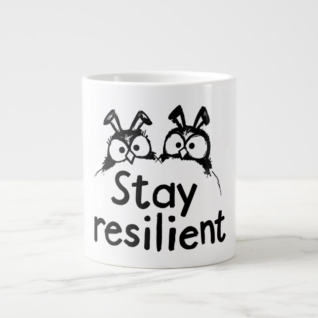 Caneca De Café Grande Permaneça Resiliente (Frente)