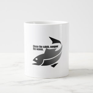 Caneca De Café Grande Persiga a captura, conquiste as ondas.