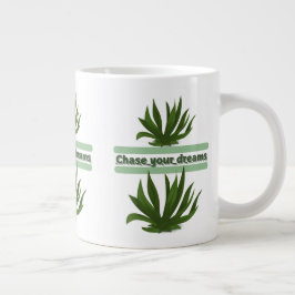Caneca De Café Grande Persiga seus sonhos demais - Motivacional e Na mod