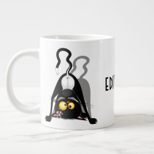 Caneca De Café Grande Personagem de desenho animado engraçado de gato de