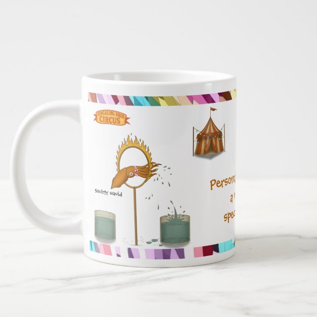 Caneca De Café Grande Personalise: Squirty squid (Esquerda)