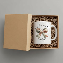 Caneca De Café Grande Personalised mug with plaid patchwork 