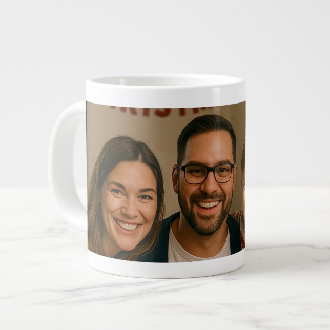 Caneca De Café Grande Personalised Photo  (Frente Esquerda)