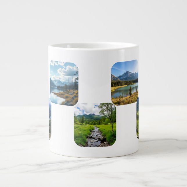 Caneca De Café Grande personalização das férias nostalgias (Frente)