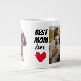 Caneca De Café Grande Personalizada, duas fotos e texto, melhor mãe de c